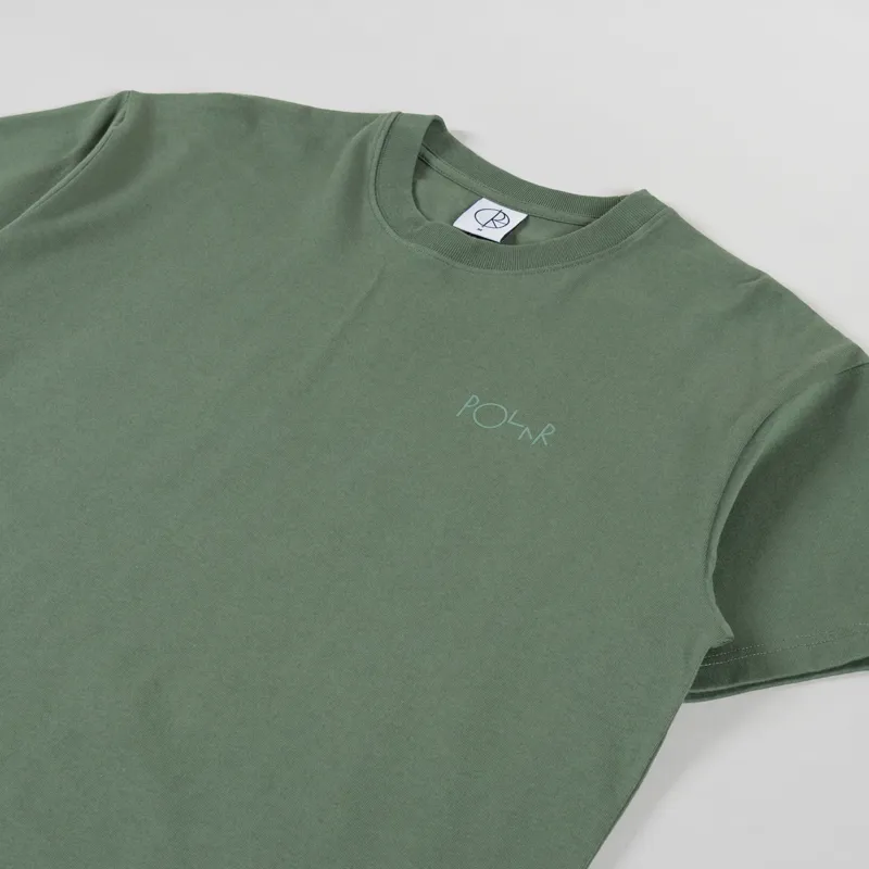 Polar Skate Co. Contrast T Shirt Stroke Logo Moss Green-3