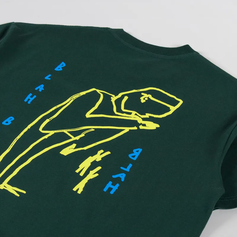 Polar Skate Co. Blah Blah Blah T Shirt Dark Green-2