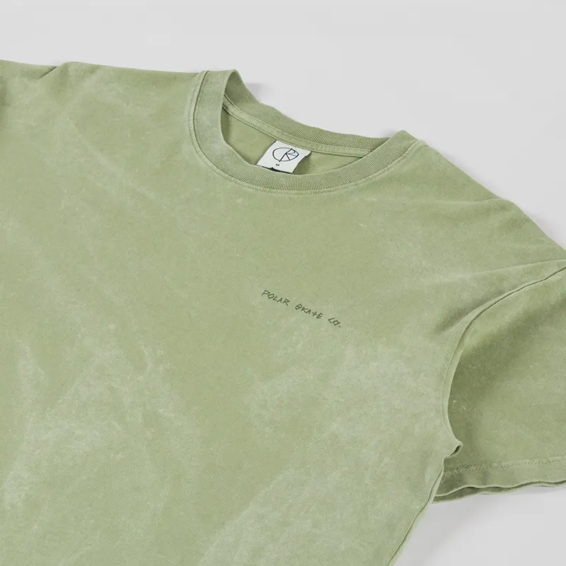 Polar Skate Co. Iotit Acid T Shirt Army Green-3