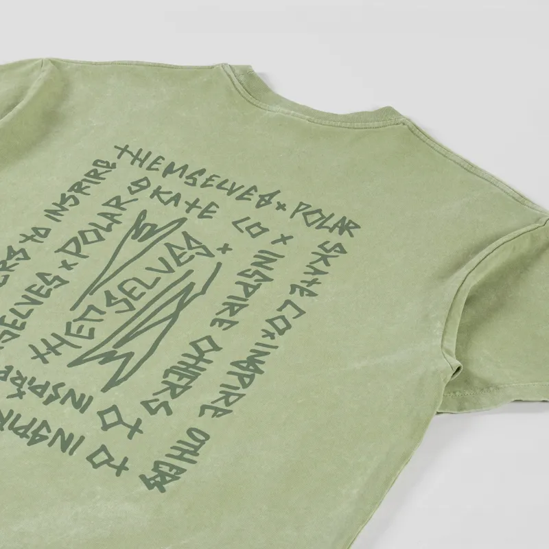 Polar Skate Co. Iotit Acid T Shirt Army Green-2