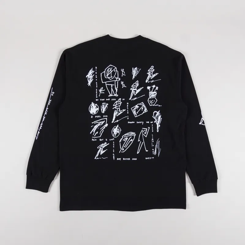 Polar Skate Co. Sad At Times Long Sleeve T Shirt Black