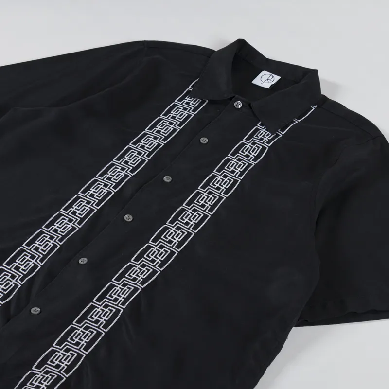 Polar Skate Co. Double P Bowling Shirt Black White-2