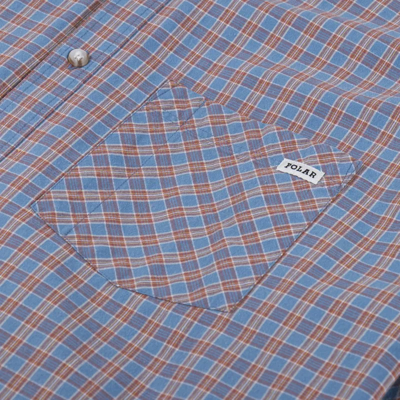 Polar Skate Co. Mitchell Long Sleeve Shirt Blue Rust-4