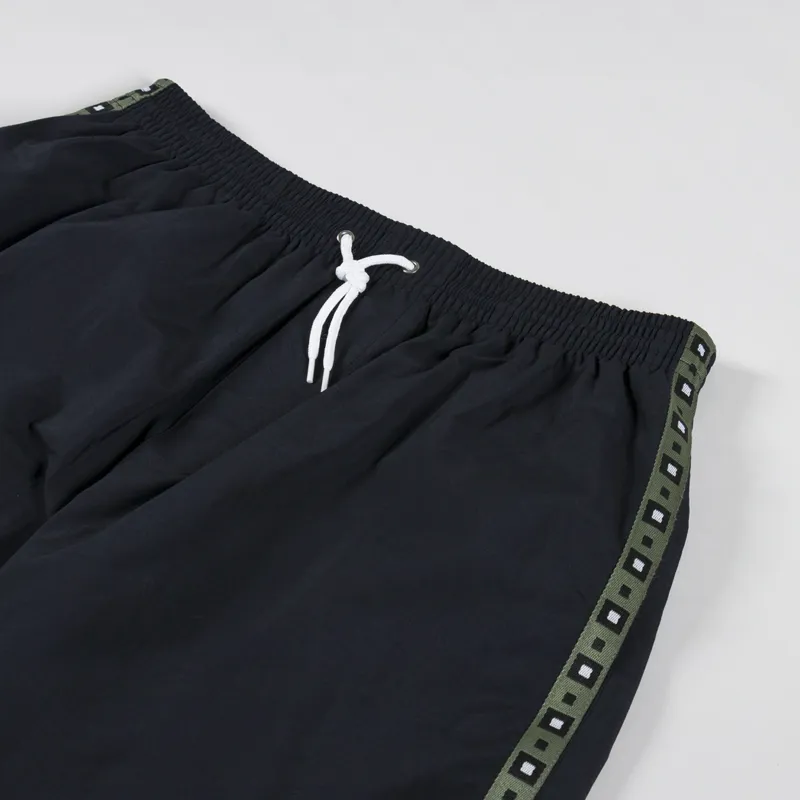 Polar Skate Co. Square Stripe Swim Shorts Black Jade Green-2