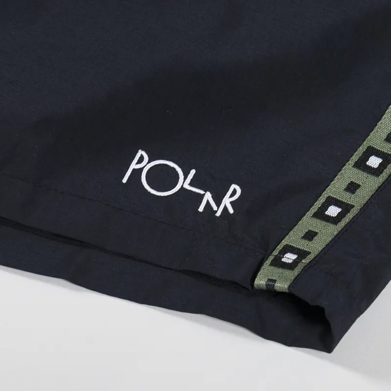 Polar Skate Co. Square Stripe Swim Shorts Black Jade Green-4