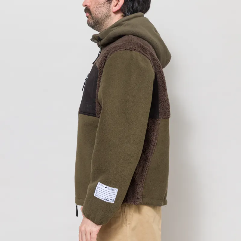 SCRT Patchwork Fleece Jacket Lichen-2