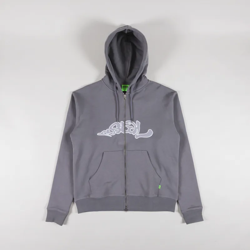 Postal Trip Applique Zip Through Hood Concrete
