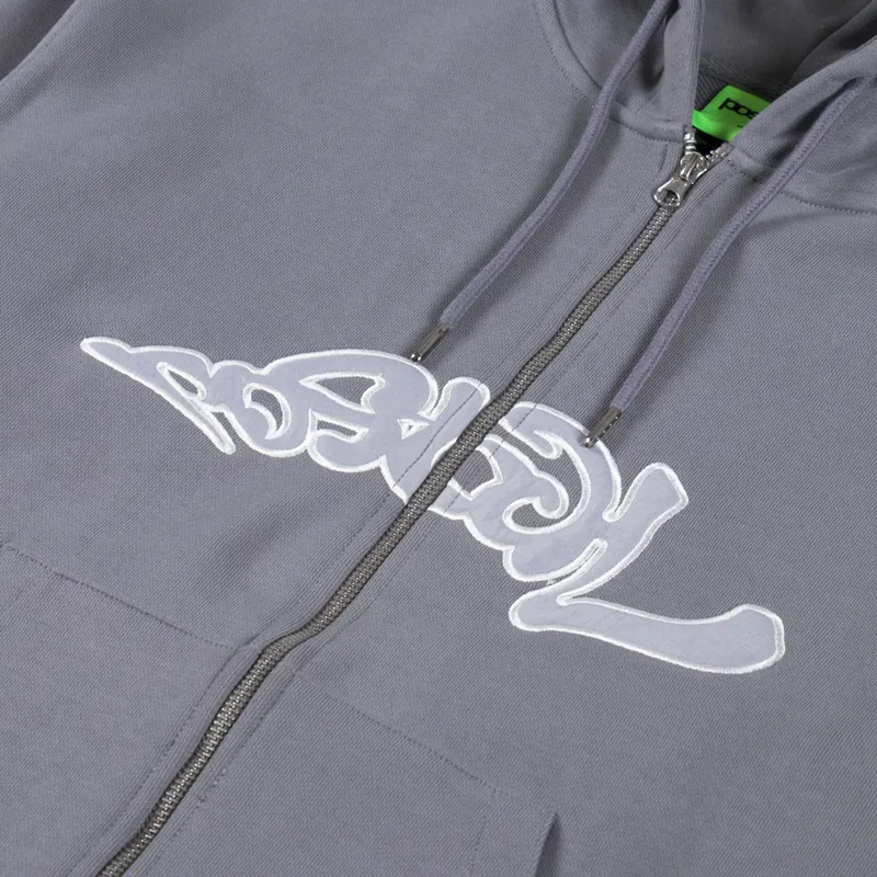Postal Trip Applique Zip Through Hood Concrete-5