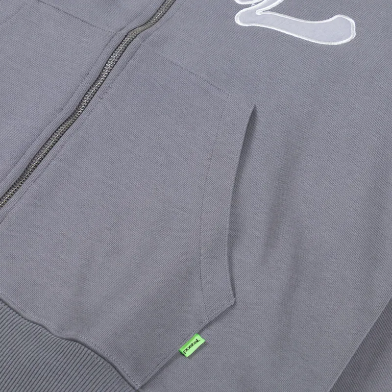 Postal Trip Applique Zip Through Hood Concrete-6