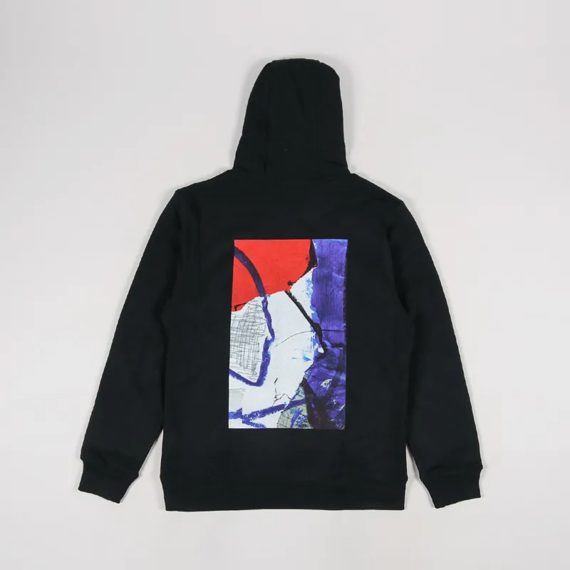 Poetic Collective Mens Graphic Painting Pullover Hoodie Black