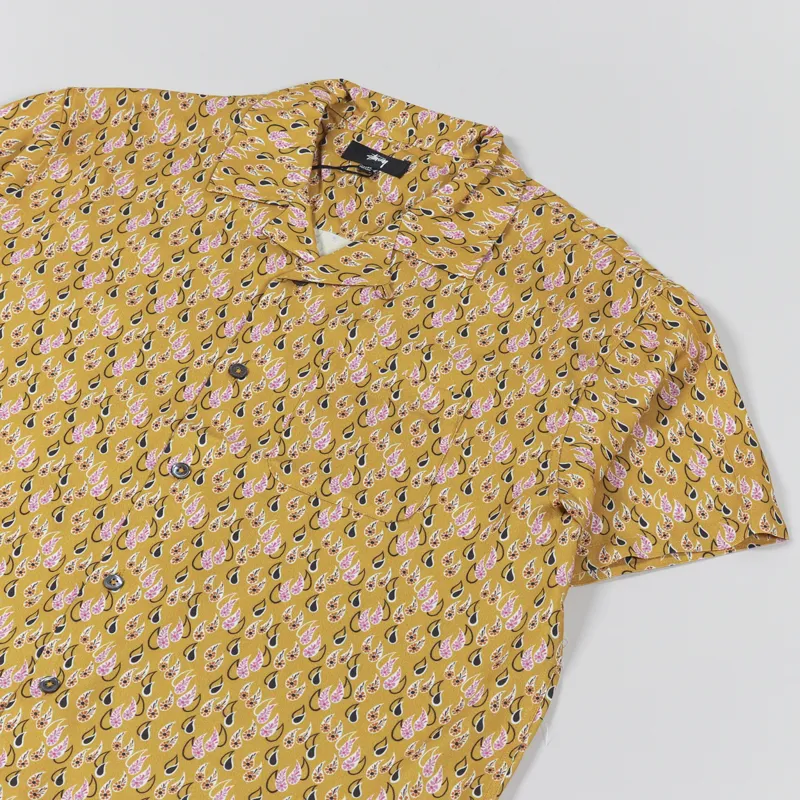 Stussy Paisley Tears Shirt Mustard-2