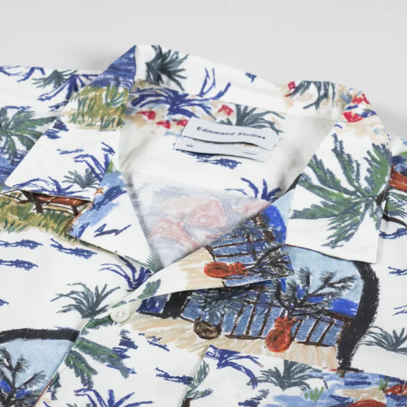 Edmmond Studios Paradise Short Sleeve Shirt White-3