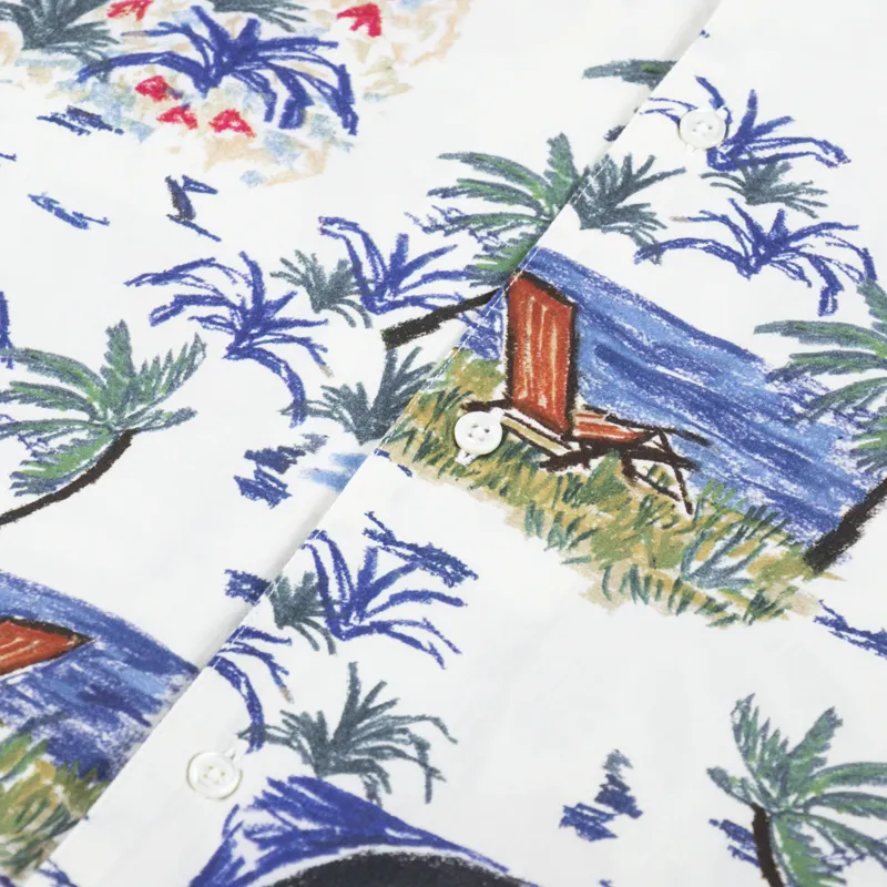 Edmmond Studios Paradise Short Sleeve Shirt White-2