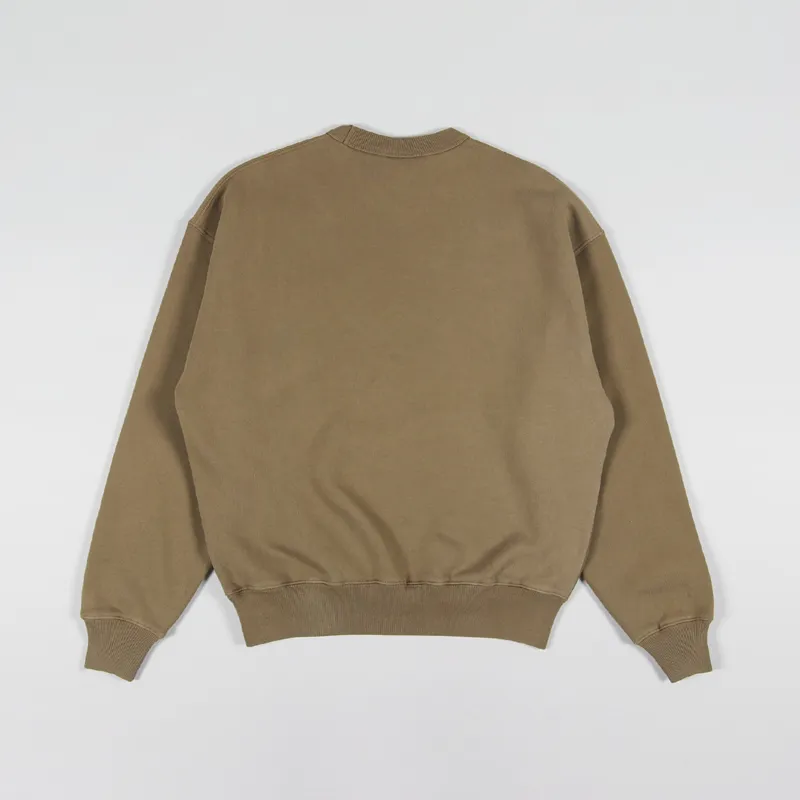 最大80％オフ Co. Skate Polar Mens Brown Brass Sweatshirt Neck Crew Logo Patch トップス