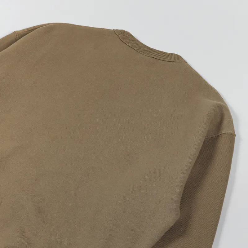 Polar Skate Co. Mens Patch Logo Crew Neck Sweatshirt Brass Brown