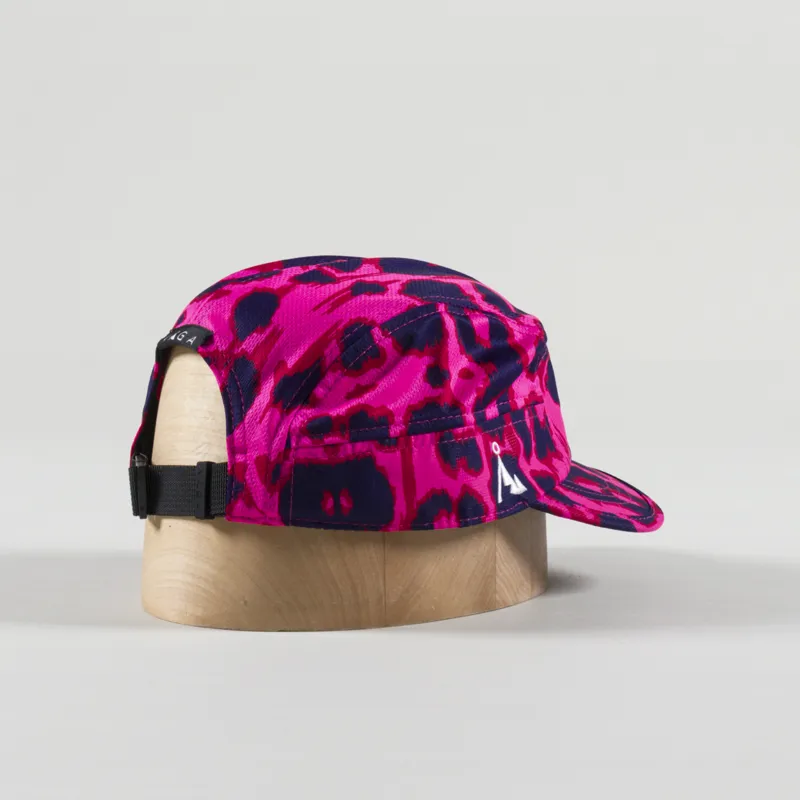 Vaga Patterned Cap Neon Pink Flame Red Navy-1