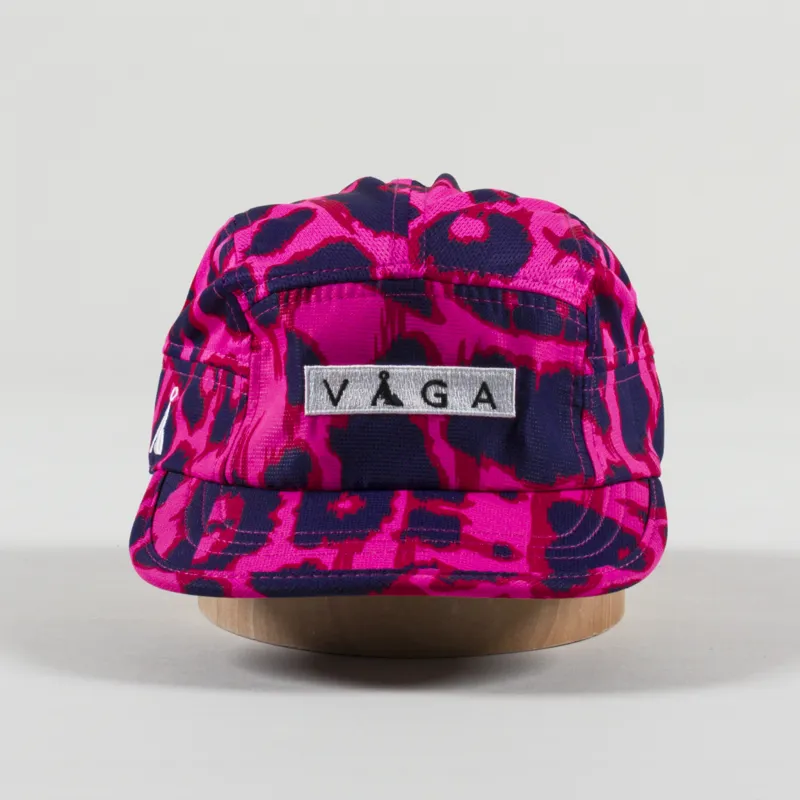Vaga Patterned Cap Neon Pink Flame Red Navy-2