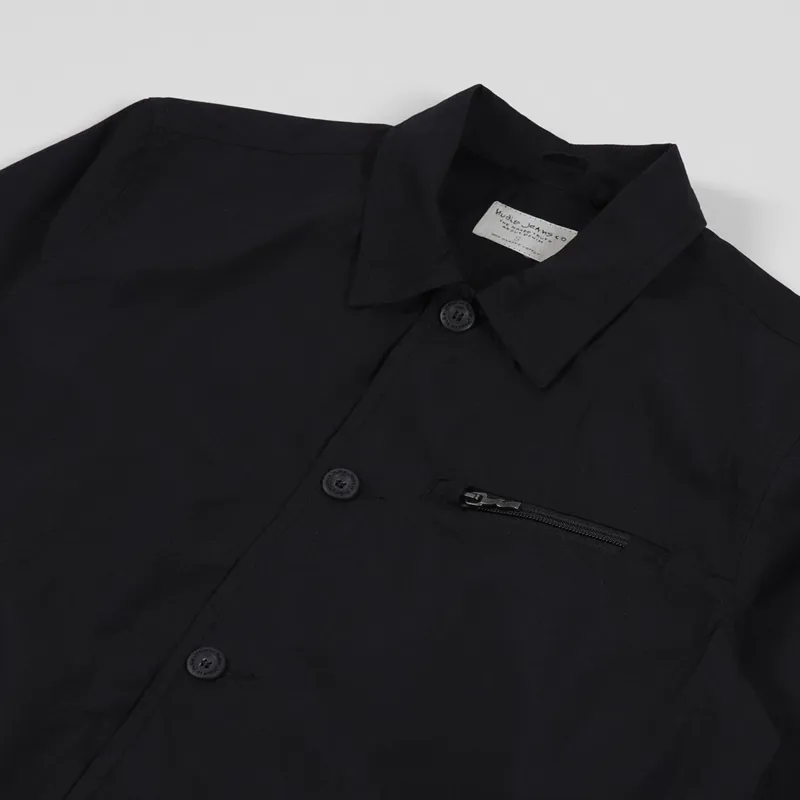 Nudie Jeans Paul Logo Jacket Black Indigo-3