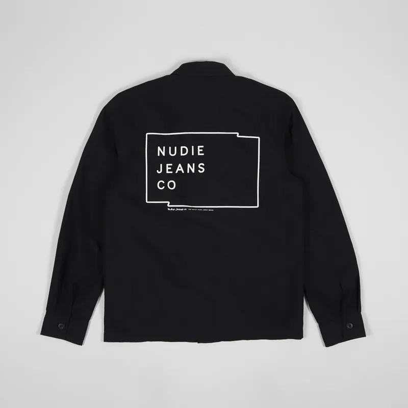 Nudie Jeans Paul Logo Jacket Black Indigo-1