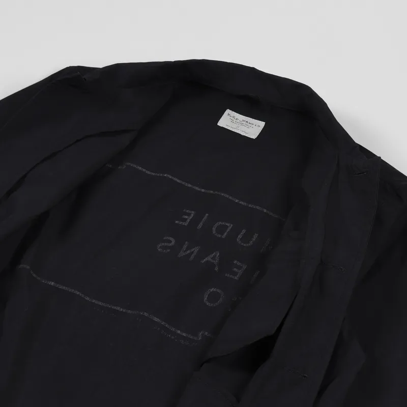 Nudie Jeans Paul Logo Jacket Black Indigo-6