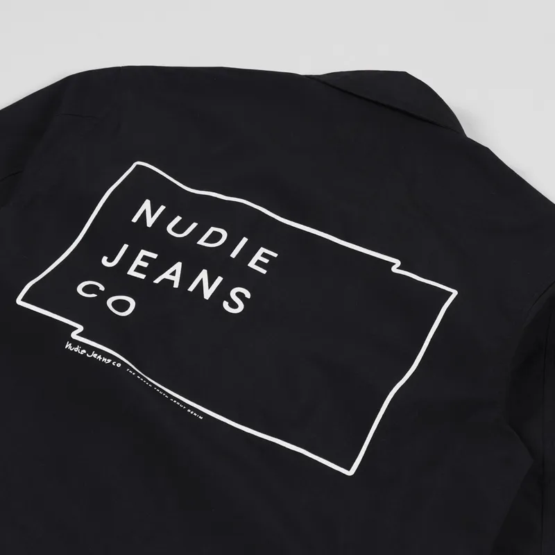 Nudie Jeans Paul Logo Jacket Black Indigo-4