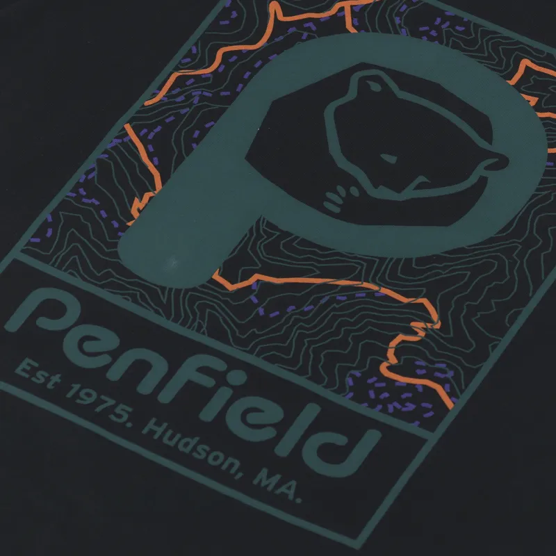Penfield P Bear Trail Back Graphic Long Sleeve T Shirt Black-4