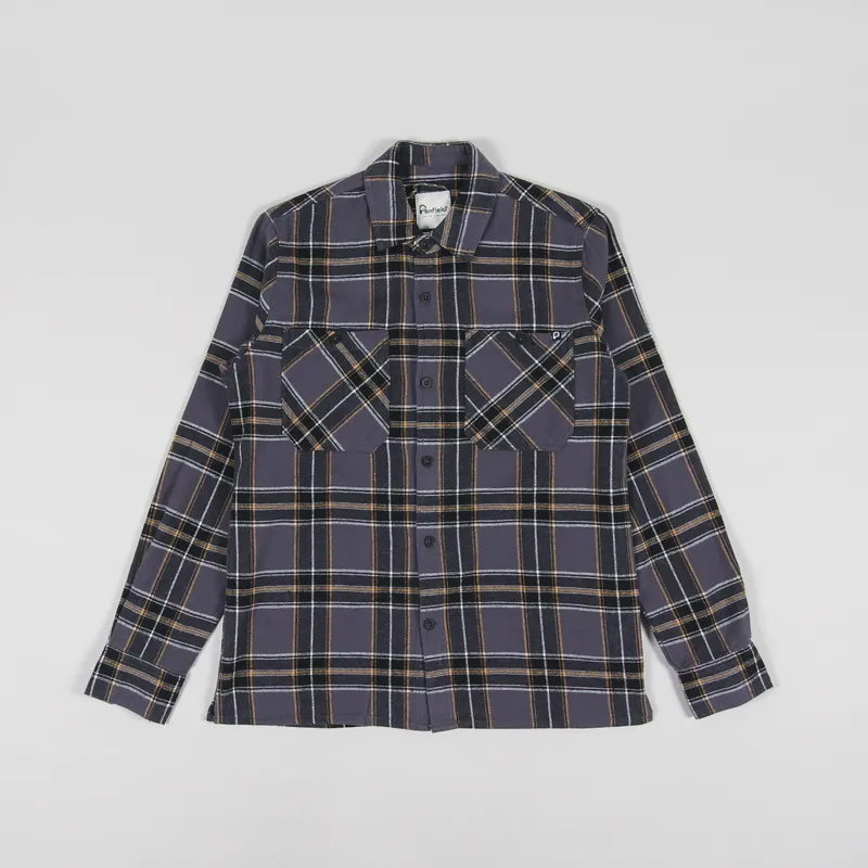 Penfield P Bear Badge Large Check Shirt Ebony