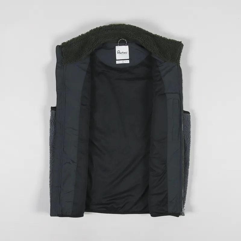 Penfield P Bear Colour Block Borg Gilet Castlerock-1