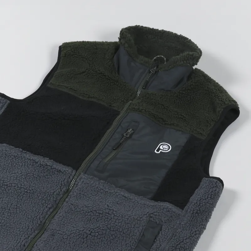 Penfield P Bear Colour Block Borg Gilet Castlerock-3