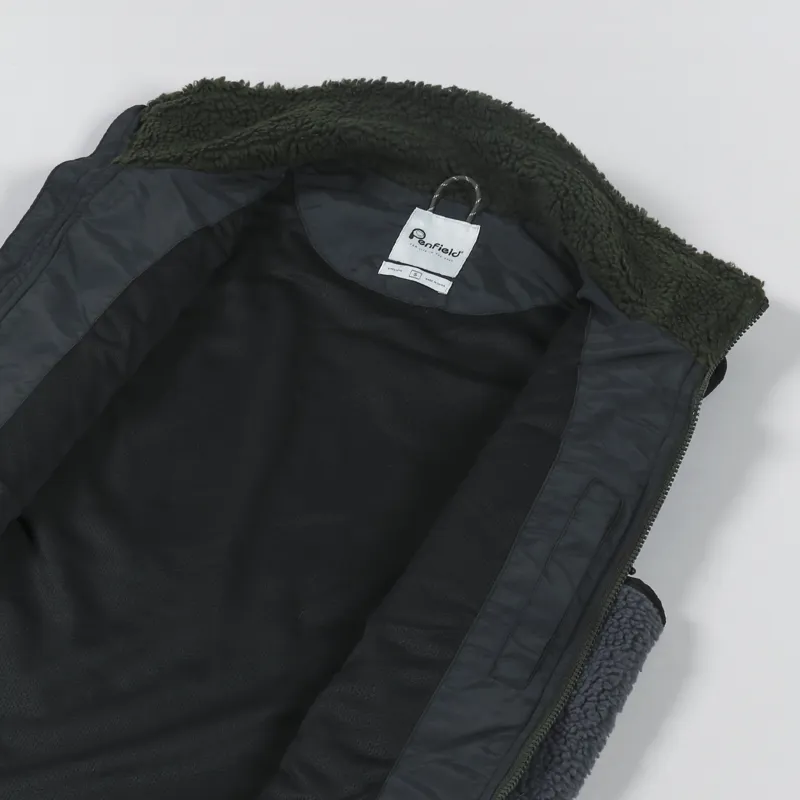 Penfield P Bear Colour Block Borg Gilet Castlerock-4