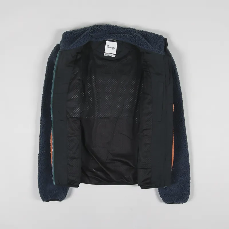 Penfield P Bear Colour Block Borg Jacket Blue Wing Teal-2