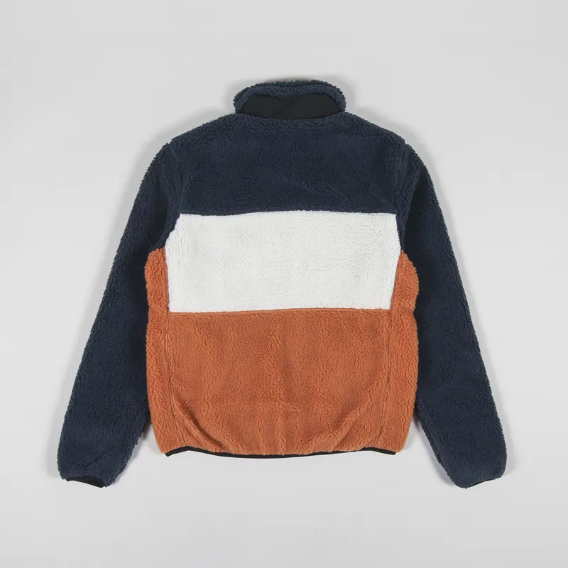 Penfield P Bear Colour Block Borg Jacket Blue Wing Teal-1