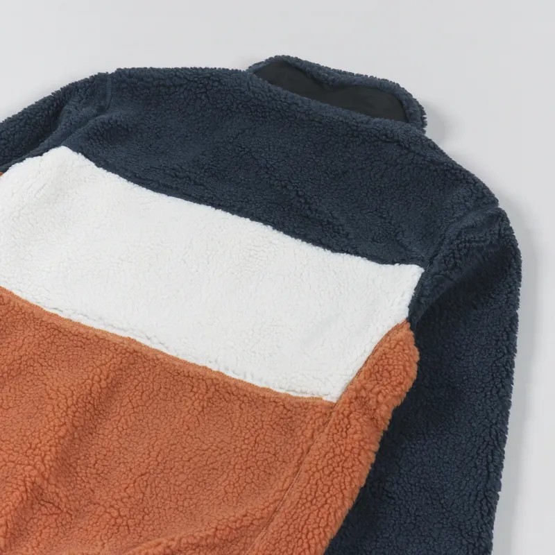 Penfield P Bear Colour Block Borg Jacket Blue Wing Teal-5