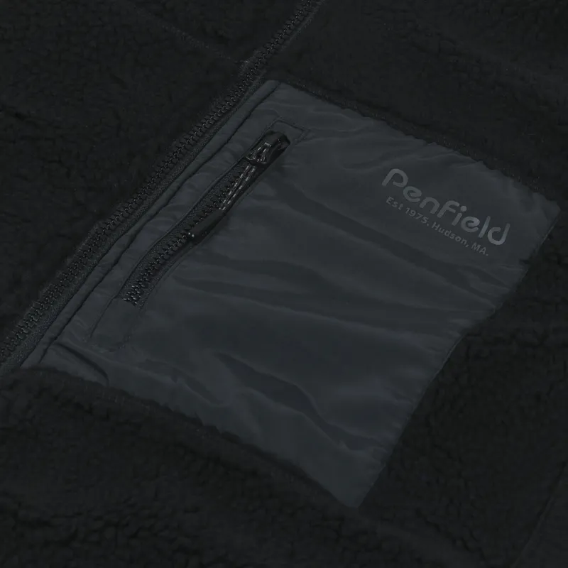 Penfield P Bear Outdoor Borg Gilet Black-5