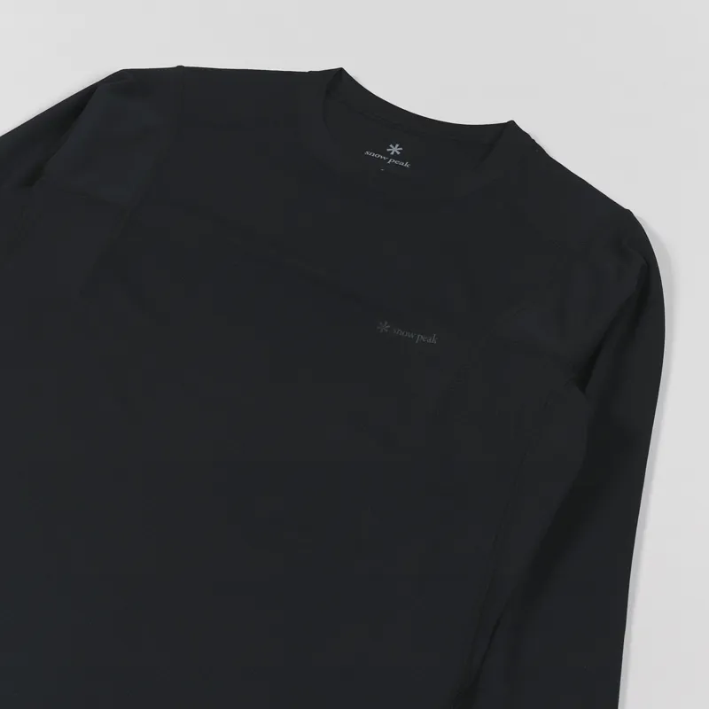 Snow Peak Polyester Power Dry Long Sleeve T Shirt Black-6