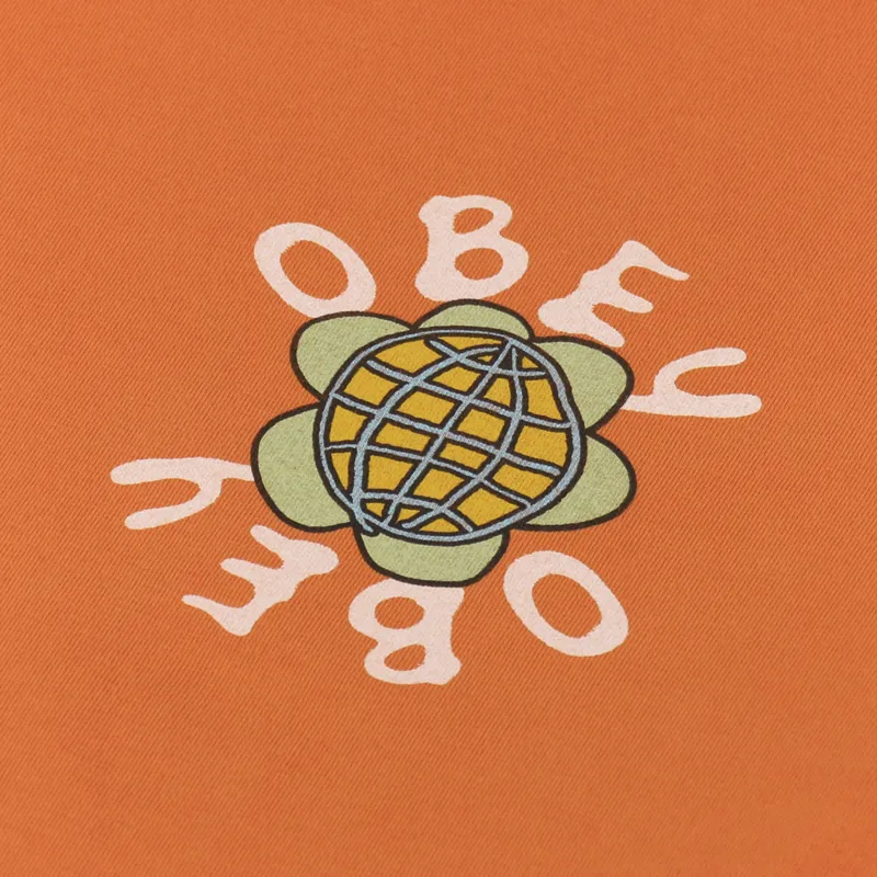 Obey Peace Flower T Shirt Orange Oxide-4