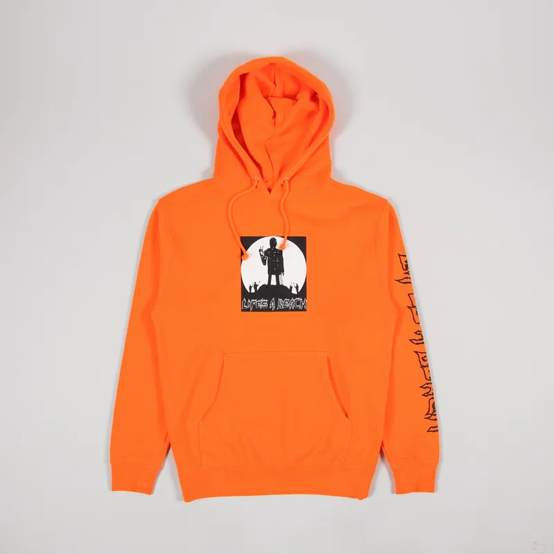 Lifes A Beach Peace Man Hoodie Orange