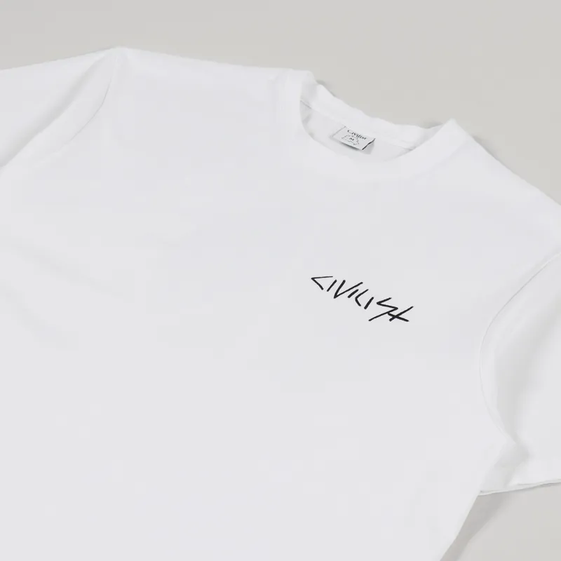 Civilist Peace Skull T Shirt White-3