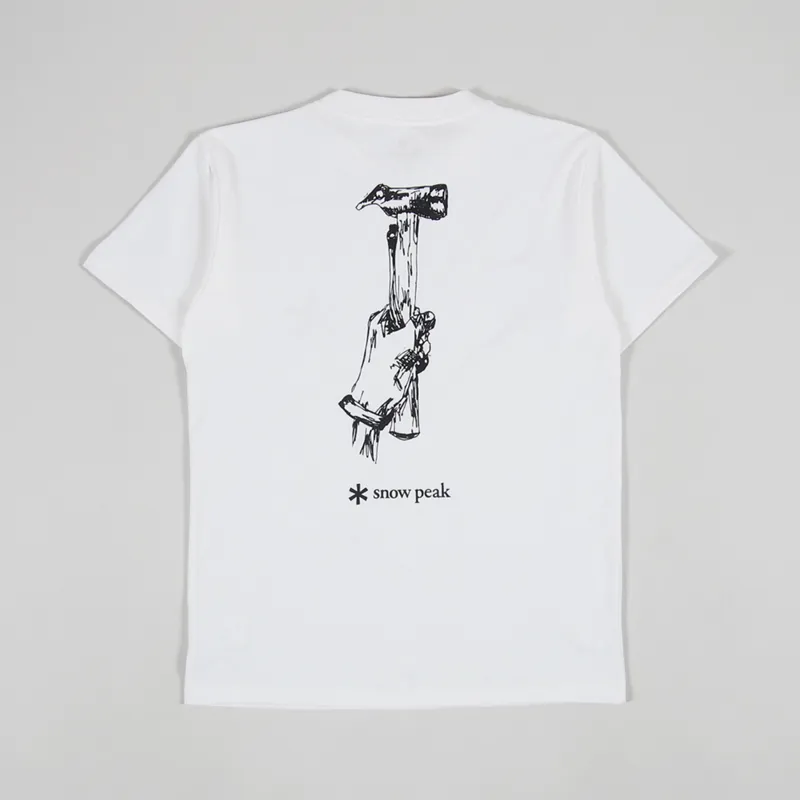 Snow Peak Peg and Hammer T Shirt White