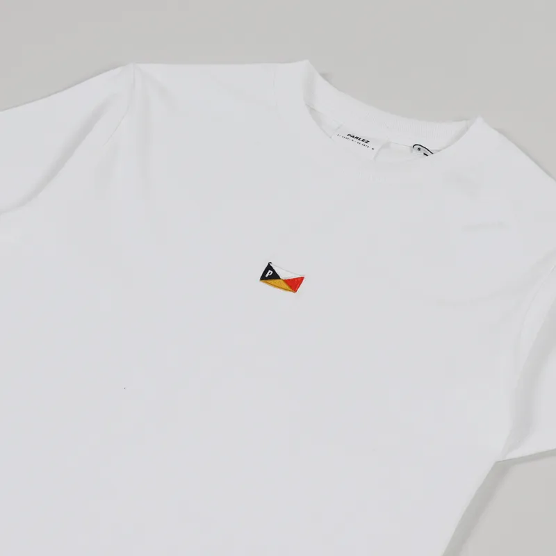 Parlez Mens Short Sleeve Pennant Flag Logo T Shirt White
