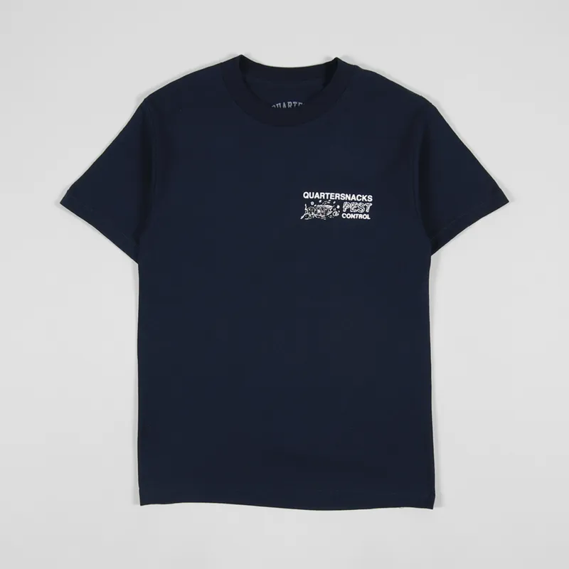 Quartersnacks Pest Control T Shirt Navy-1