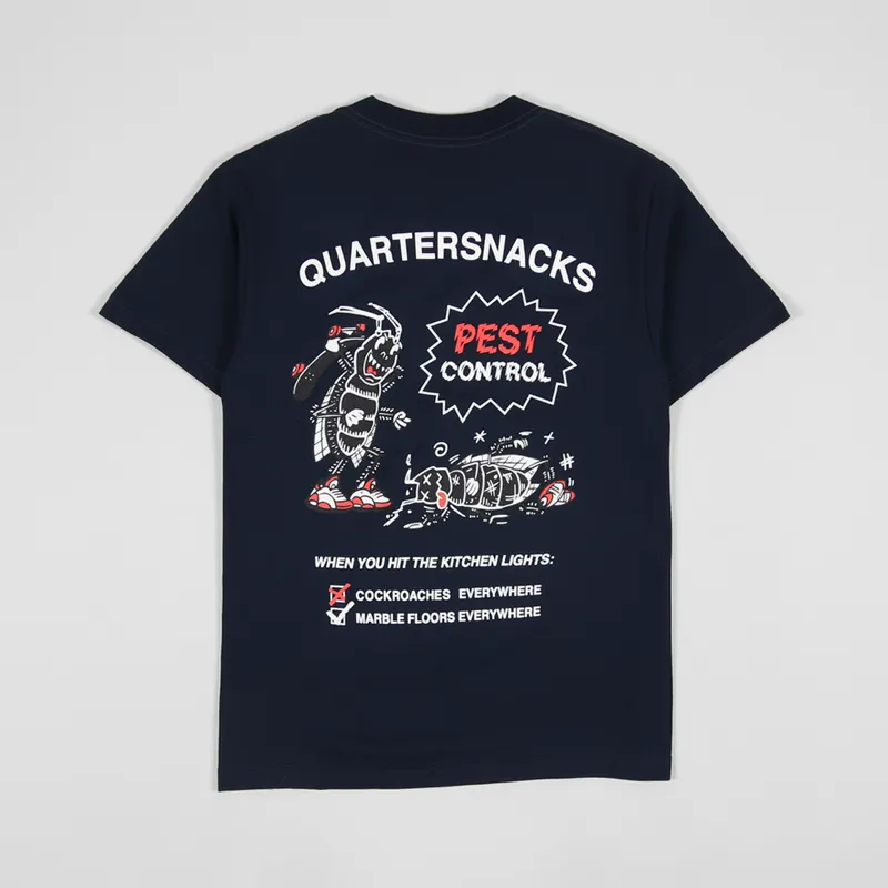 Quartersnacks Pest Control T Shirt Navy