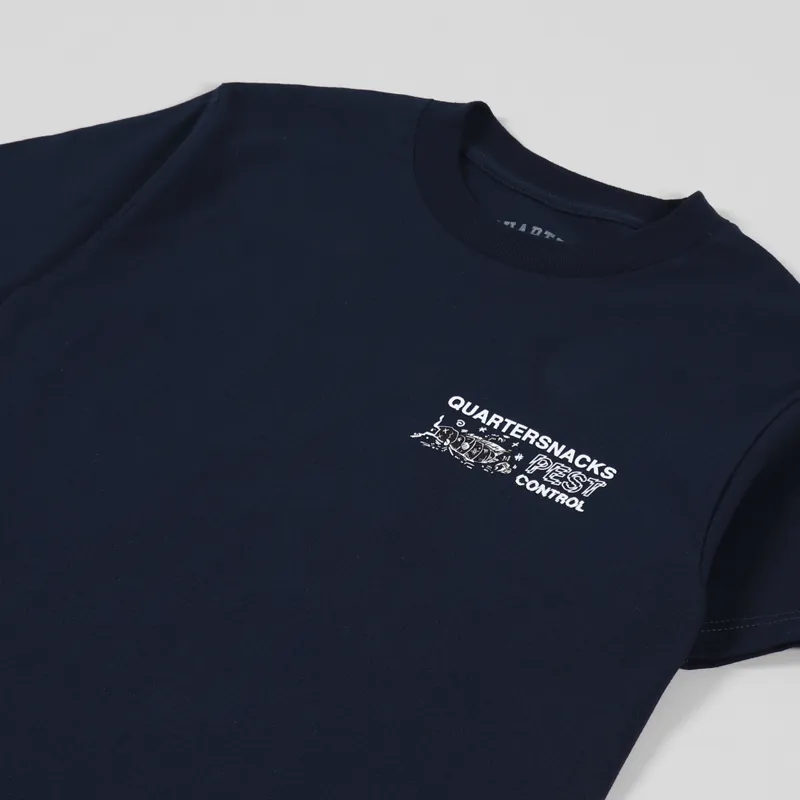 Quartersnacks Pest Control T Shirt Navy-3