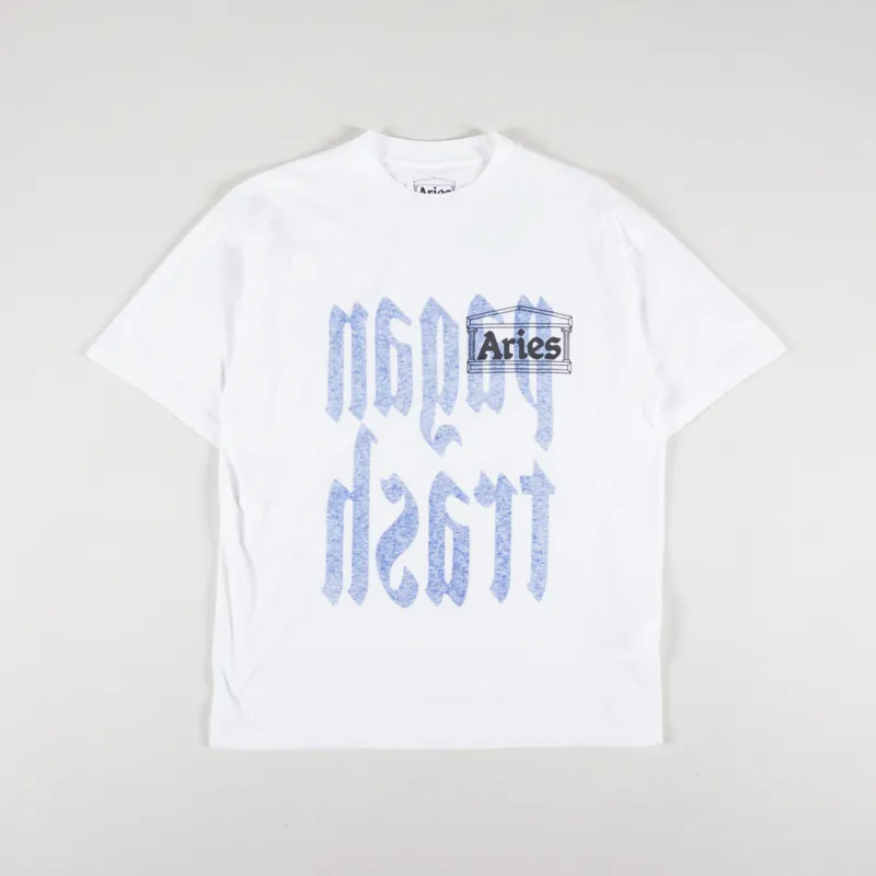 Aries Pagan Trash Reverse T Shirt White