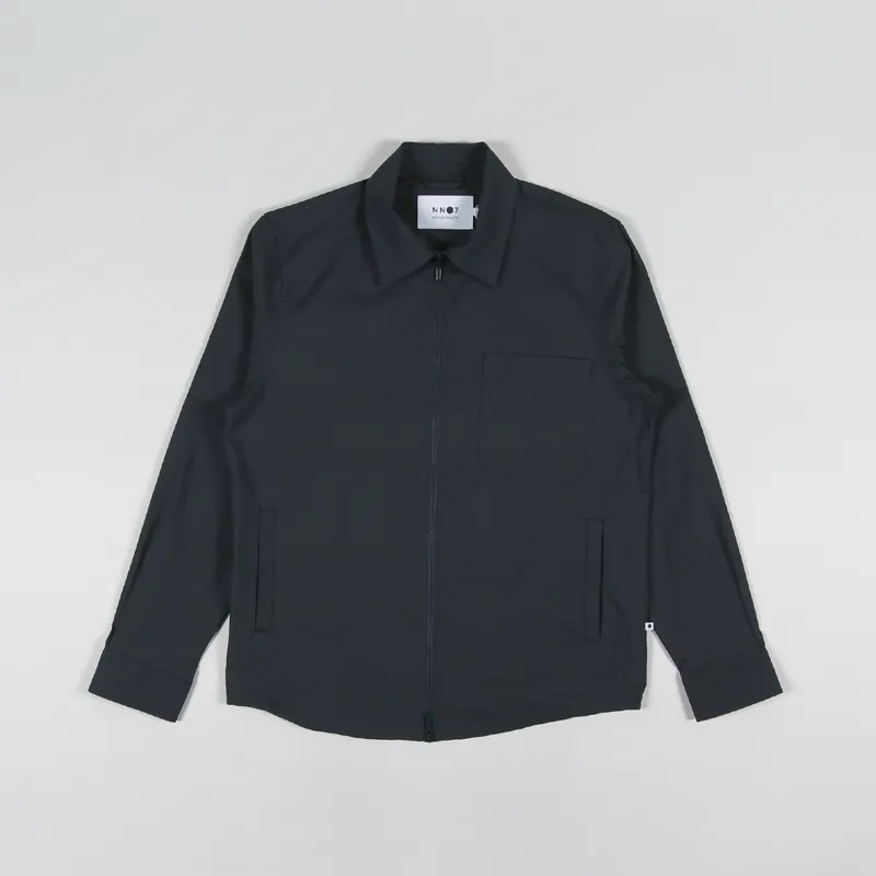 NN07 Philip Zip Shirt Navy Blue