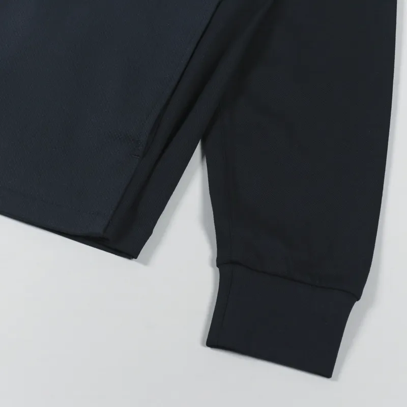 Fred Perry Pique Panel Long Sleeve Shirt Navy-6