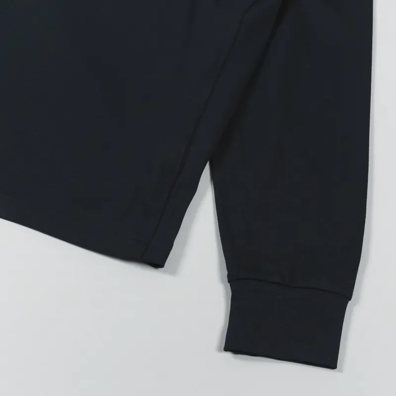 Fred Perry Pique Panel Long Sleeve Shirt Navy-4