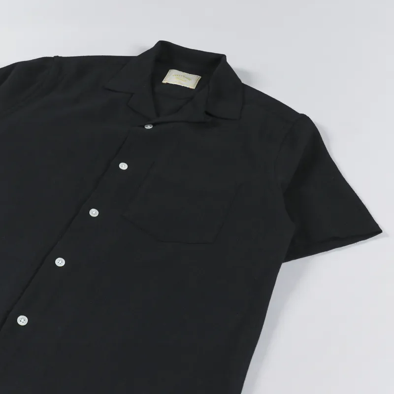 Portuguese Flannel Pique Shirt Black-2