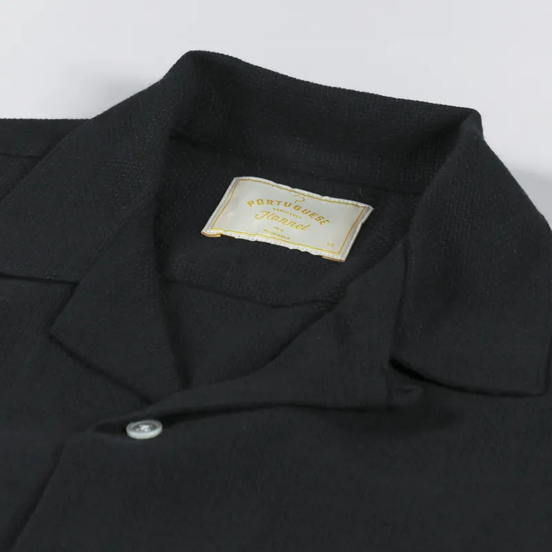 Portuguese Flannel Pique Shirt Black-6
