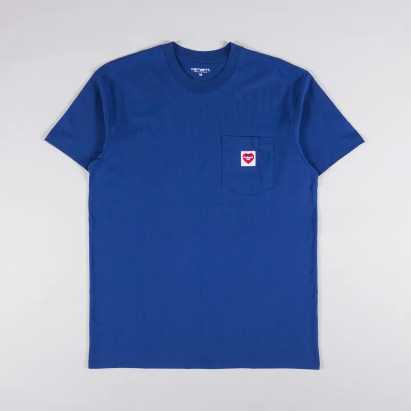 ★ドイツ発*carhartt WIP*新作*Pocket Heart Tシャツ/BLUE★ Carhartt WIP heart pocket t-shirt in light blue | ASOS